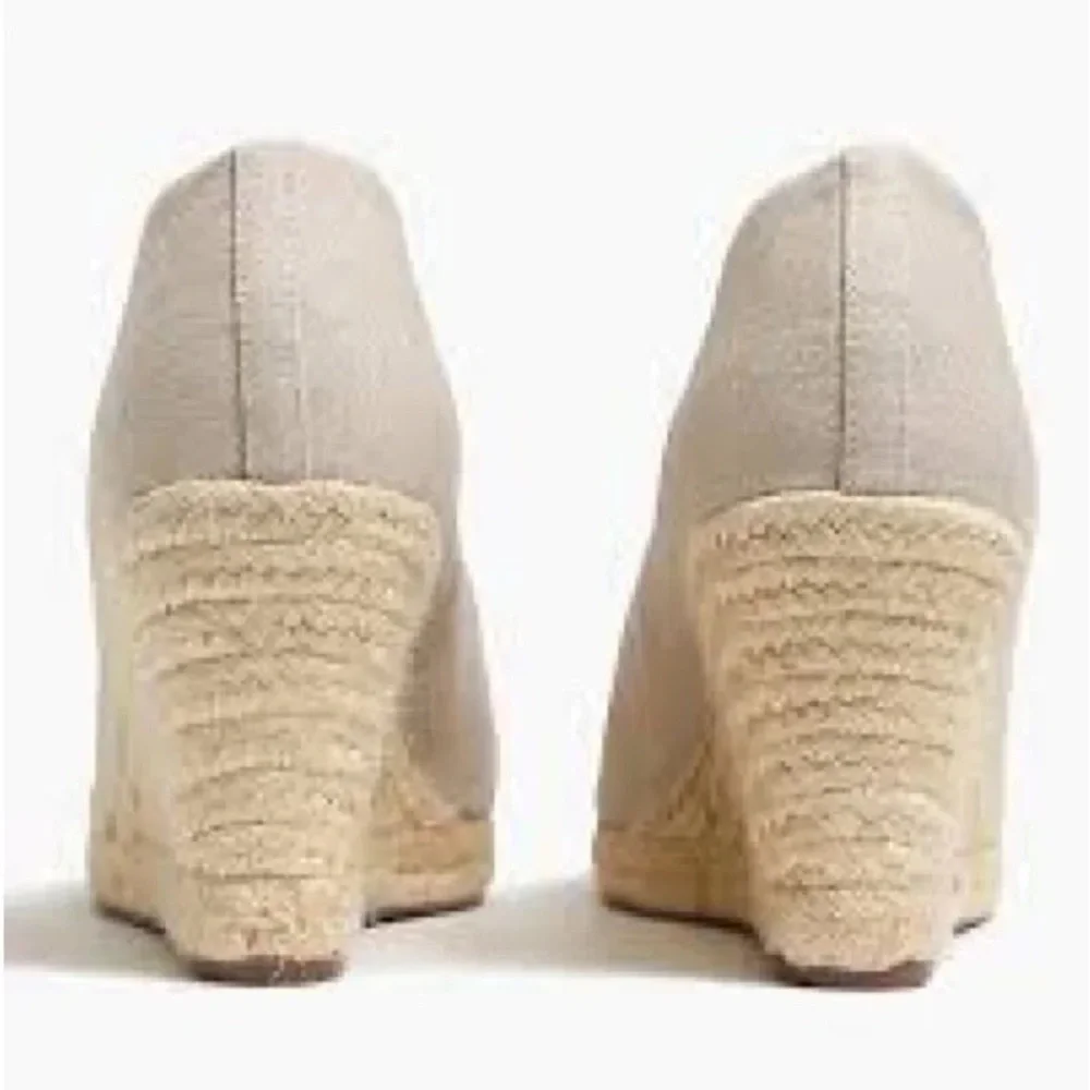 J. Crew Factory | Canvas espadrille wedges Pale Clay Or Flax